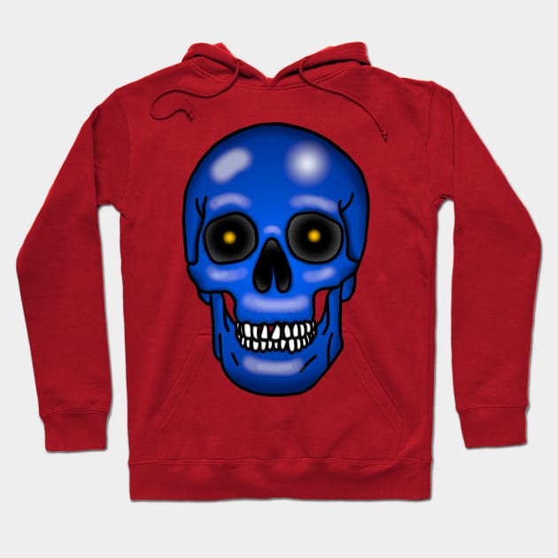 Skull, frostbite blue, no background. Hoodie by Zippy's House of Mystery